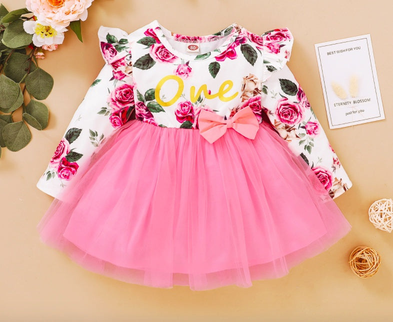 Girls’ Floral Ruffle Dress