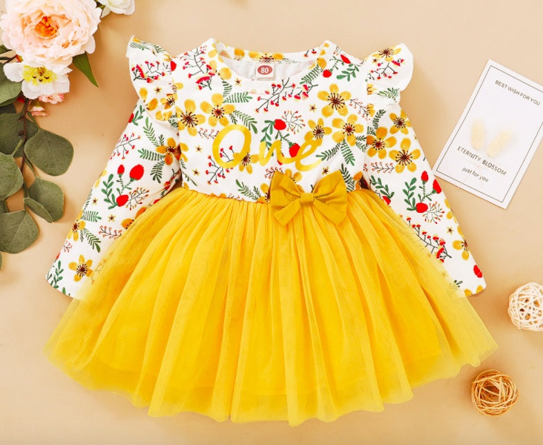 Girls’ Floral Ruffle Dress